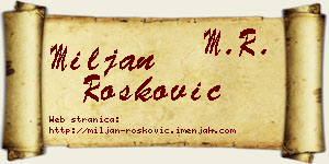 Miljan Rošković vizit kartica